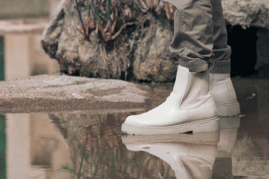 Botas Chelsea blancas para exteriores